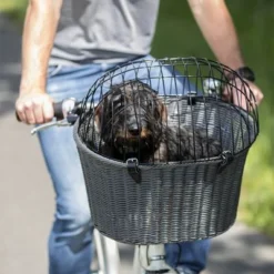 Trixie Front-Mounted Bicycle Basket -Happy Pet Shop 110145 trixie front fahrradkorb rattan hs 10 3