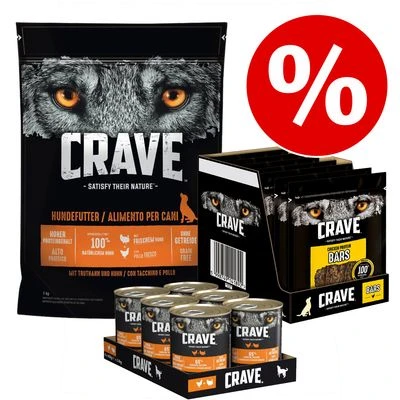 2.8kg Crave Dry Dog Food + 6x400g Wet Food + 7x76g Snacks - Bundle Price!*