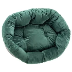 Ferplast Siesta Deluxe Black Dog Bed With Cover – Green Velvet -Happy Pet Shop 145198 ferplast ueberzug sofa samt gr hs15 8
