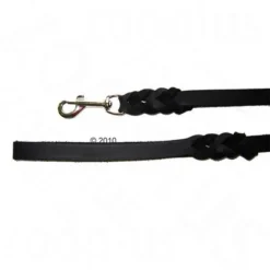 Heim Plaited Leather Dog Lead - Black -Happy Pet Shop 192938 heim soft leine 3 1
