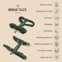 Nomad Tales Blush Harness, Emerald -Happy Pet Shop 1 2022 12 nomadtales usps harnessblush 1000x1000 uk 0