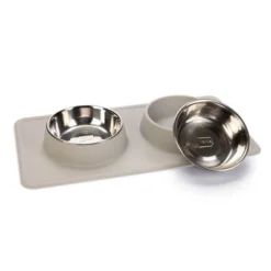 Karlie Stainless Steel Silicone Dex Diner Set Dog Bowl -Happy Pet Shop 209198 karlie dinerset silikon dex hellgrau hs 02 3