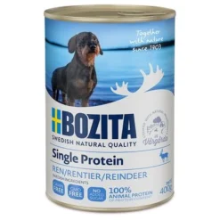 Bozita Single Protein Paté Saver Pack 12 X 400g -Happy Pet Shop 247398 pla doggybozita singleprotein pate reindeer 400g hs 01 0