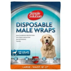 Simple Solution Disposable Diaper For Male Dogs -Happy Pet Shop 265998 pla simplesolution disposable male wrap large hs 01 0