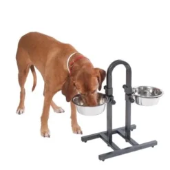 U-Shaped Dog Bowl Stand With Stainless Steel Bowls -Happy Pet Shop 313525 u hundebar 05 dsc9197 9