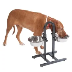 U-Shaped Dog Bowl Stand With Stainless Steel Bowls -Happy Pet Shop 313525 u hundebar 06 dsc9199 3