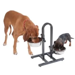 U-Shaped Dog Bowl Stand With Stainless Steel Bowls -Happy Pet Shop 313525 u hundebar 07 dsc9203 5