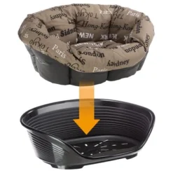 Ferplast Siesta Deluxe Dog Basket - Black -Happy Pet Shop 64518 ferplast hundekorbsofa cities hs 05 3