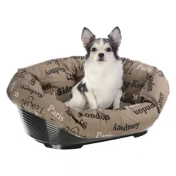 Ferplast Siesta Deluxe Dog Basket - Black -Happy Pet Shop 64518 ferplast hundekorbsofa cities hs 07 4