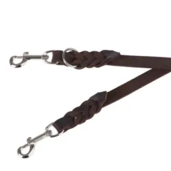 Heim Plaited Leather Double Dog Lead - Brown -Happy Pet Shop 66497 heim lederleine fg 10 2