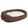 Oval Memory Foam Dog Bed - Brown