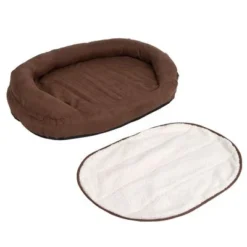 Oval Memory Foam Dog Bed - Brown -Happy Pet Shop 67053 hundebett memory oval braun fg 3293 4