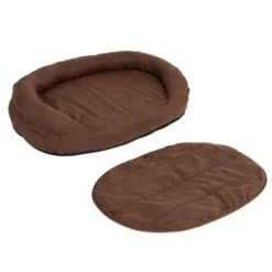 Oval Memory Foam Dog Bed - Brown -Happy Pet Shop 67053 hundebett memory oval braun fg 3295 0