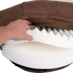 Oval Memory Foam Dog Bed - Brown -Happy Pet Shop 67053 hundebett memory oval braun fg 3303 4