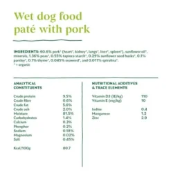 Yarrah Organic Pork Paté With Organic Parsley & Organic Thyme -Happy Pet Shop 7034 dog tin pate pork 400g 8714265975165 3 1