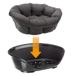 Ferplast Siesta Deluxe Dog Basket - Black -Happy Pet Shop 84412 84499 ferplast hundekorb siesta schwarz sofa anthrazit hs 01 9