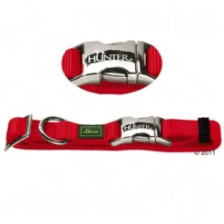 HUNTER Vario Basic Alu-Strong Dog Collar - Red -Happy Pet Shop 90835 vario basic rot 6