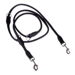 HUNTER Round & Soft Dog Lead - Black -Happy Pet Shop lederleinen 16 5