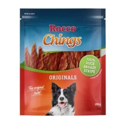Rocco Chings Originals Mixed Trial Pack -Happy Pet Shop rocco chings original duckbreaststrips 250g 1000x1000 7